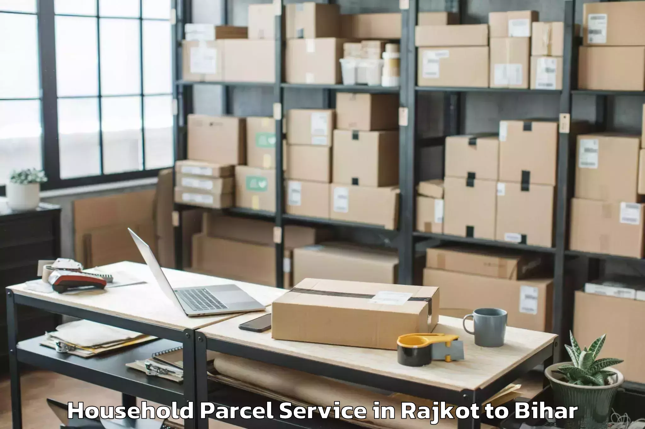 Book Rajkot to Mojharia Household Parcel Online